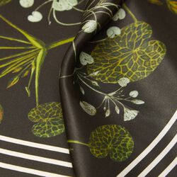 Green Striped Blossom scarf, emerald green, Flora Danica Denmark