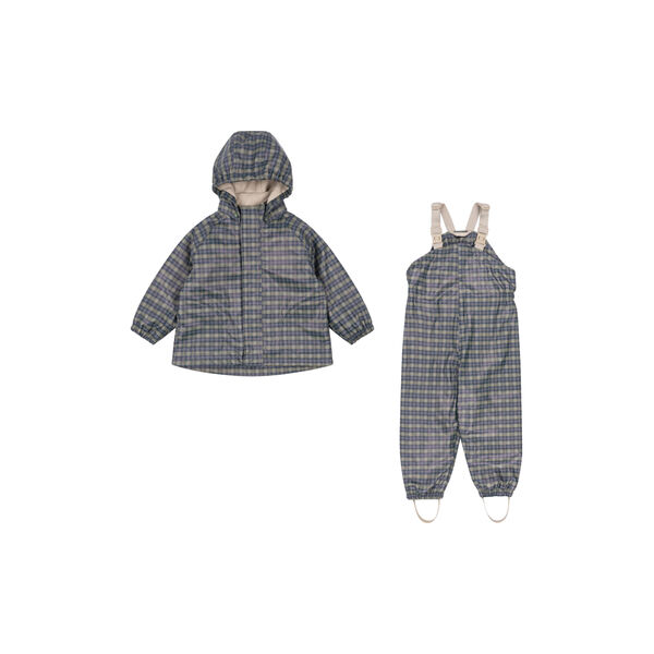 Rainy Palme Set, laurel blue check, Konges Sl&oslash;jd