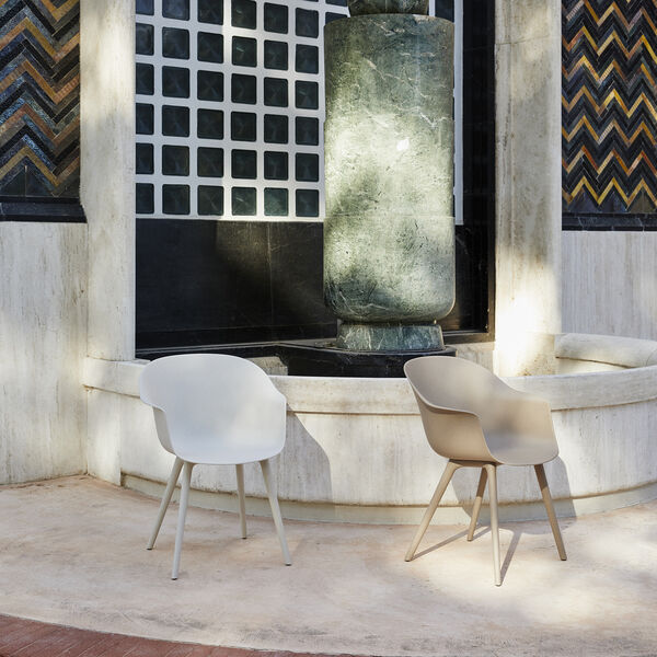 Bat Outdoor-Esszimmerstuhl, alabasterwei&szlig;, GUBI