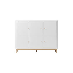 Wood Multi Cupboard 3 Doors, white/oak, Oliver Furniture