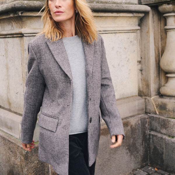 SelinePW Jacket, brown check, Part Two