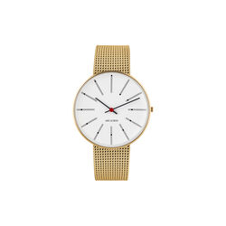 Bankers Wrist Watch, white/gold/matt gold, Arne Jacobsen Watches
