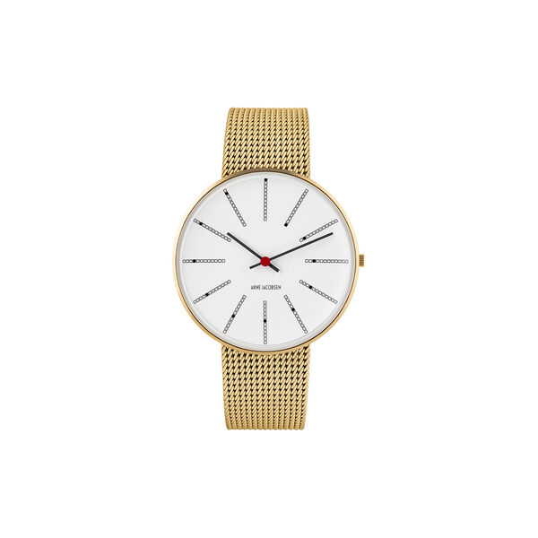 Bankers Wrist Watch, white/gold/matt gold Bankers Wrist Watch, white/gold/matt gold, Arne Jacobsen Watches