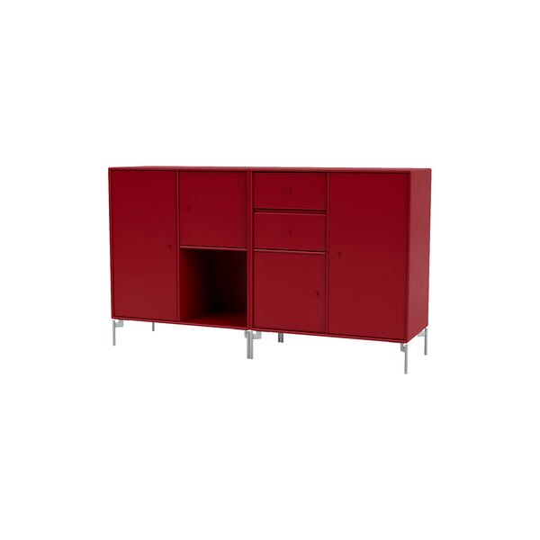 COUPLE Sideboard with Chrome Legs, 165 beetroot, Montana Furniture