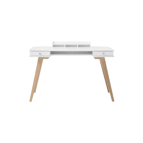 Wood Desk 72,6 cm, white/oak, Oliver Furniture