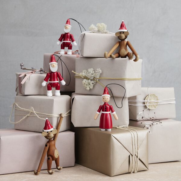 Weihnachtsmann und Wichtelmutter, rot/wei&szlig;, Kay Bojesen Denmark