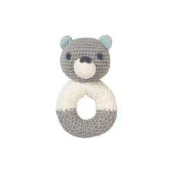 Oline Bear Rattle, white/grey/blue, Franck & Fischer