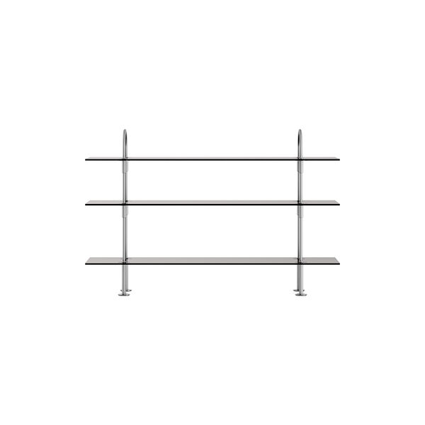 Keen Shelving, steel/smoked tempered glass, GUBI