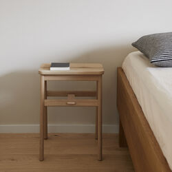 Angle Foldable Stool, white oiled oak, Form & Refine