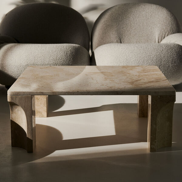 Doric quadratischer Couchtisch, neutralwei&szlig;, GUBI