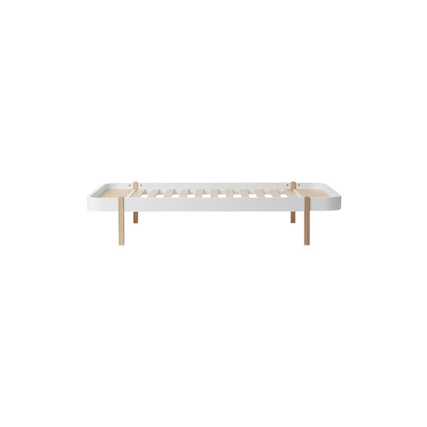 Wood Lounger Bed 120 cm, white/oak, Oliver Furniture