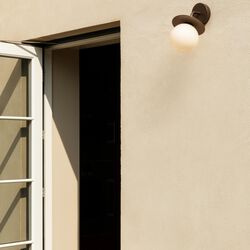 Liila Outdoor Wall Lamp, dark bronze/opal, Nuura