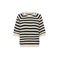 MadieIW T-Shirt, black / whisper white stripe, InWear