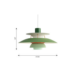 PH 5 Pendelleuchte, grün, Louis Poulsen