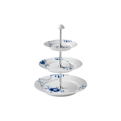 Mega Blau Gerippt Etagere, 3 lag, Royal Copenhagen