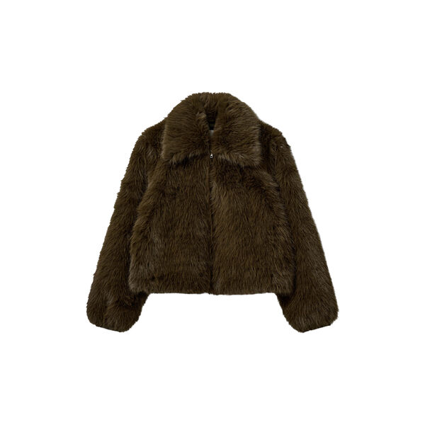 METASW FAUX FUR BOMBER JACKET, olive green, Sofie Schnoor