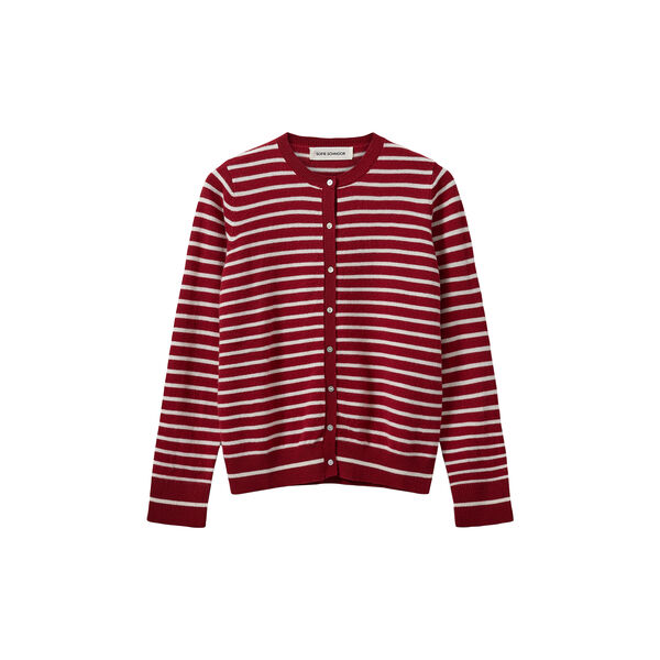 Cardigan, red striped, Sofie Schnoor