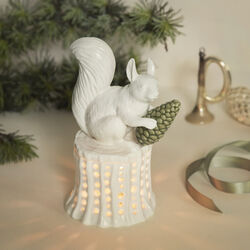 Winter Stories Squirrel on Tree Stumb tealight holder, Dottir Nordic Design