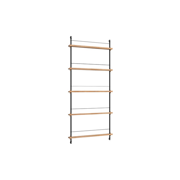 Magazine Shelving Tall, oak/black, MOEBE