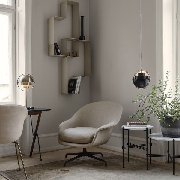 TS Beistelltisch rund, neutral wei&szlig;/schwarz, GUBI