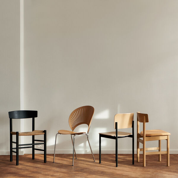 J39 Mogensen Stuhl, schwarzlackierte Eiche/natur, Fredericia Furniture
