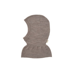 Leicht gestrickte Merino-Sturmhaube mit Rüschen, natural melange, Copenhagen Colors Organics