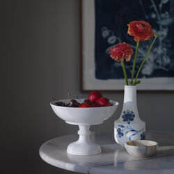 Weiß Gerippt Schale auf Fuß 80 cl, Royal Copenhagen