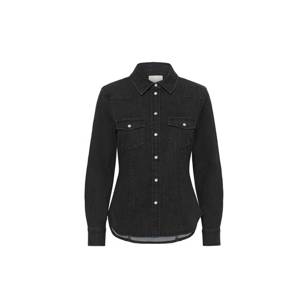 SanillaPW Shirt l/s, washed black denim, Part Two
