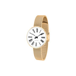 Roman Wrist Watch, white/gold/matt gold, Arne Jacobsen Watches
