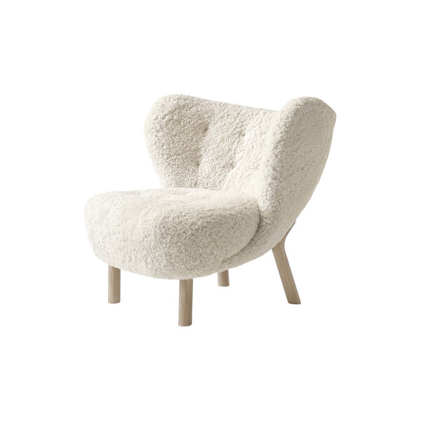 Little Petra VB1 Lounge Chair & Pouf ATD1, Moonlight/oiled oak, &Tradition