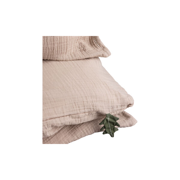 2-piece Muslin Junior Bed Linen, seabreeze beige, Sebra