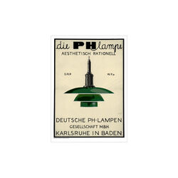 PH Lamp - Green, Poster & Frame