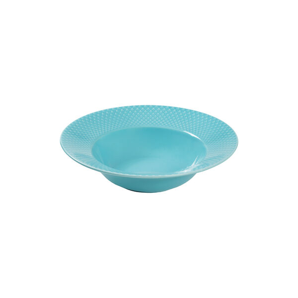 Rhombe Color Soup Plate Ø 24.5 cm, turquoise, Lyngby Porcelæn