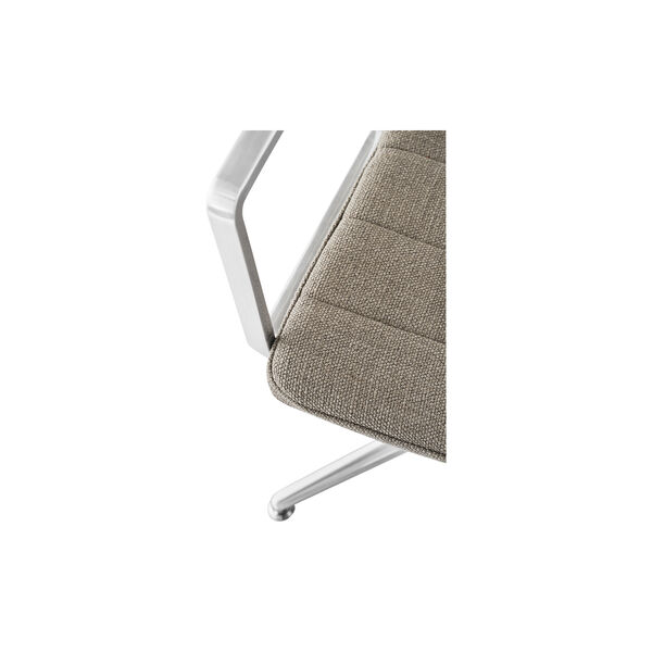 VIPP452 Drehstuhl mit Gleitern, dunkel sandfarben/poliertes Aluminium VIPP452 Drehstuhl mit Gleitern, dunkel sandfarben/poliertes Aluminium, Vipp