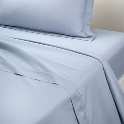 Triomphe Flat Sheet, celeste, Yves Delorme