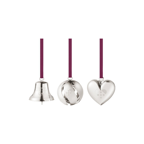 2025 Weihnachtsornament-Set 3 Stk., silber, Georg Jensen