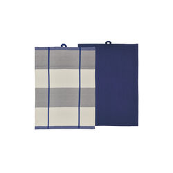 Blocks Tea Towel, royal blue, Södahl