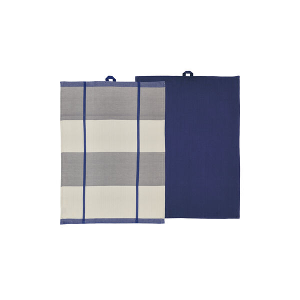 Blocks Tea Towel, royal blue, Södahl