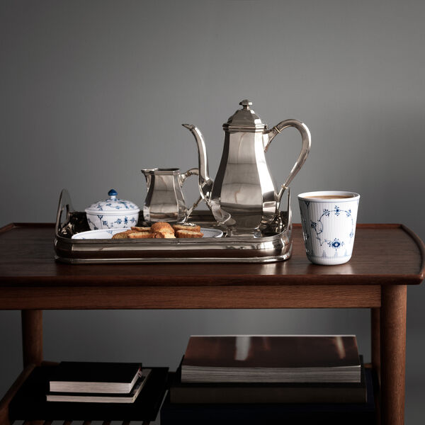 Musselmalet Gerippt Zuckerschale, Royal Copenhagen