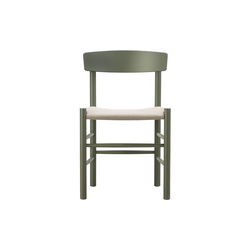 J39 Mogensen Stuhl mit gepolstertem Sitz, khaki green/natur kanvas, Fredericia Furniture