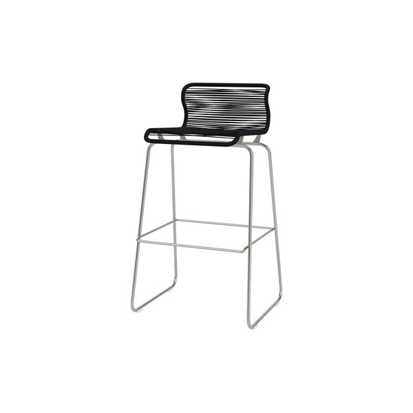 Panton One Bar Stool, paper black/steel, Montana Furniture