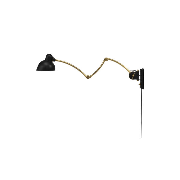 KAISER idell&trade; 6559-W Wall Lamp, matt black/brass, Fritz Hansen
