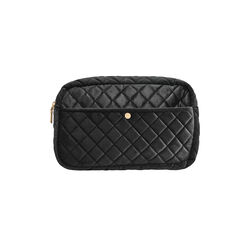 Beauty Bag Large, black velvet, Fan Palm