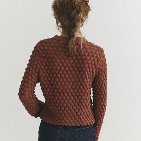 Cilla Polo Sweater, tortoise shell, Basic Apparel