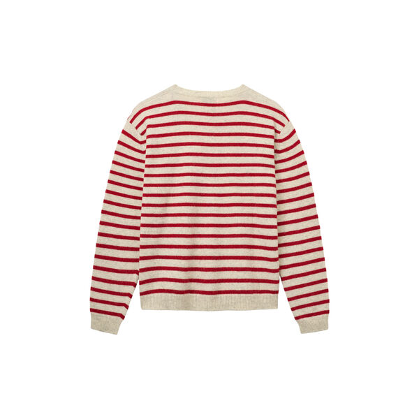 Charlie Strickpullover, red creme, Studio Feder