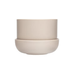 Nappula Flowerpot with Saucer small, beige, Iittala