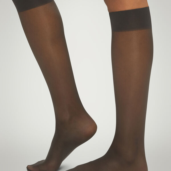 Satin Touch 20 Knee-Highs, nearly black, Wolford