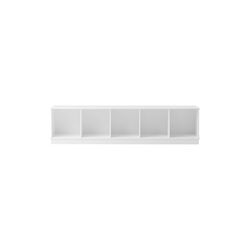 Wood Shelving Unit 5x1 Horizontal with Base, Oliver Furniture