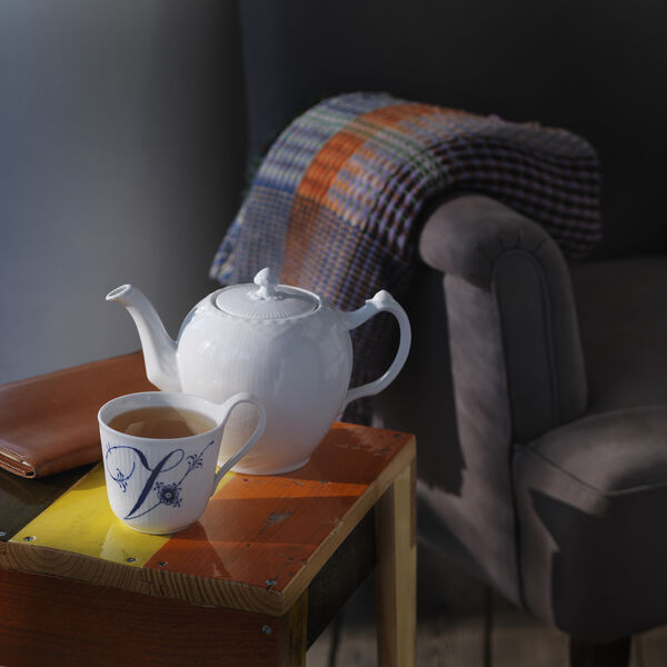 Wei&szlig;e Halbspitze Teekanne, Royal Copenhagen