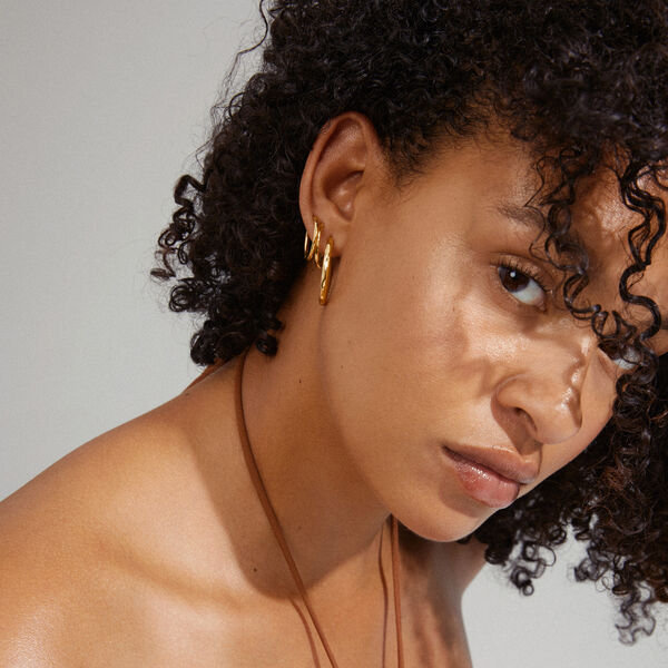 EVE Hoop Earrings 2-in-1 Set, gold, Pilgrim